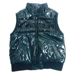 Children’s place Girls dark grey 7-8Y puffer vest
